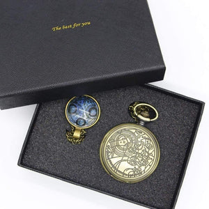 Planet Gates 1 Pocket Watch Men Quartz Fashion Necklace Pendant With Luxury Gift Box Set #120805