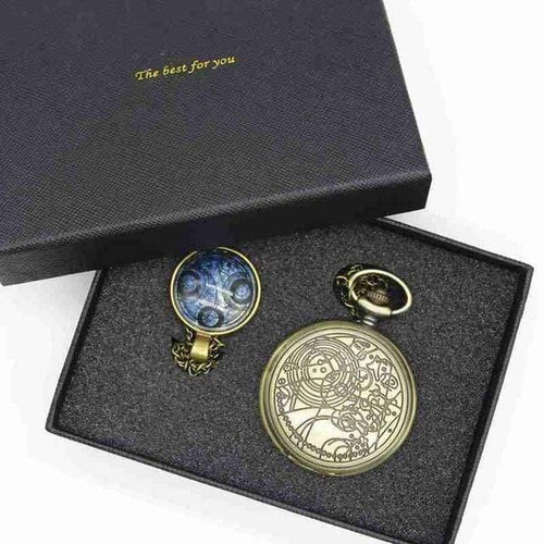 Planet Gates 1 Pocket Watch Men Quartz Fashion Necklace Pendant With Luxury Gift Box Set #120805