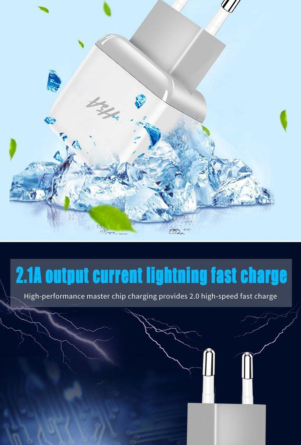 Planet Gates 1 Ports Charger H&A Universal Dual 2 USB EU Charger Plug For iPhone Huawei Travel Phone Charger For Samsung Xiaomi Wall Portable Charging Plug