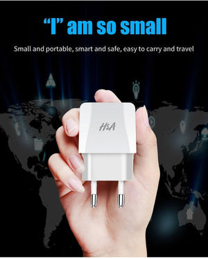 Planet Gates 1 Ports Charger H&A Universal Dual USB Charger For iPhone X XS 7 8 Plus EU Plug 2 Ports Travel Wall Phone Charging For Samsung S9 Huawei Charge