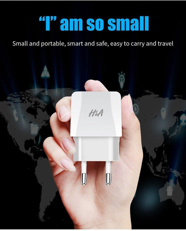 Planet Gates 1 Ports Charger H&A Universal Dual USB Charger For iPhone X XS 7 8 Plus EU Plug 2 Ports Travel Wall Phone Charging For Samsung S9 Huawei Charge