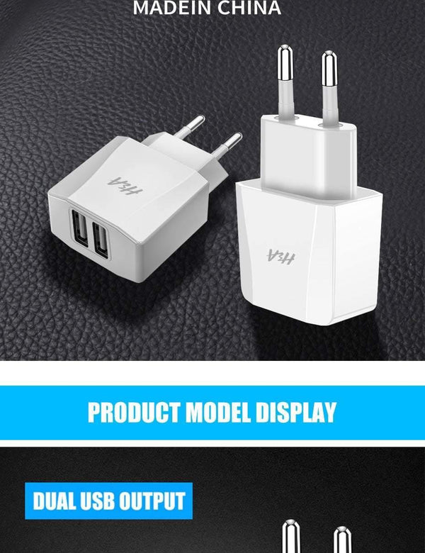 Planet Gates 1 Ports Charger H&A Universal Dual USB Charger For iPhone X XS 7 8 Plus EU Plug 2 Ports Travel Wall Phone Charging For Samsung S9 Huawei Charge