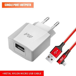 Planet Gates 1 Ports Micro Cable H&A Universal Dual USB Charger For iPhone X XS 7 8 Plus EU Plug 2 Ports Travel Wall Phone Charging For Samsung S9 Huawei Charge
