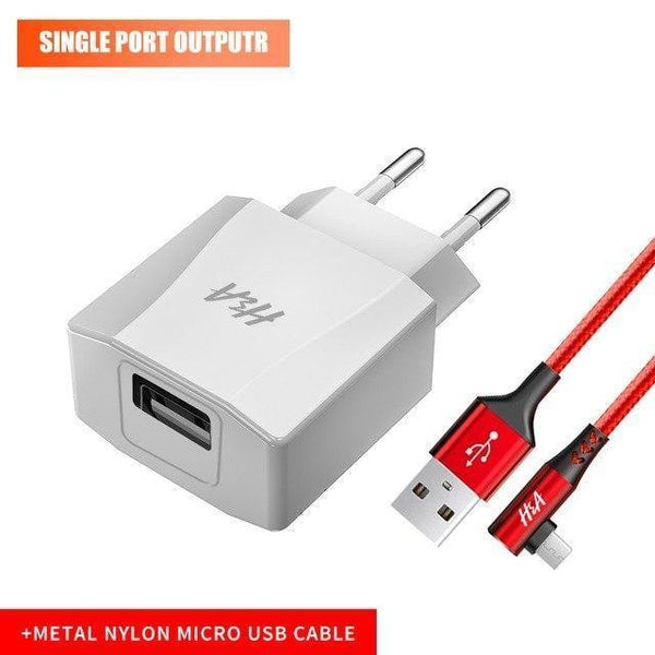 Planet Gates 1 Ports Micro Cable H&A Universal Dual USB Charger For iPhone X XS 7 8 Plus EU Plug 2 Ports Travel Wall Phone Charging For Samsung S9 Huawei Charge
