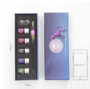 Planet Gates 1 Rainbow Dream style   Creative  Glass dip Pen  Gift Box with transparent Dip Pen