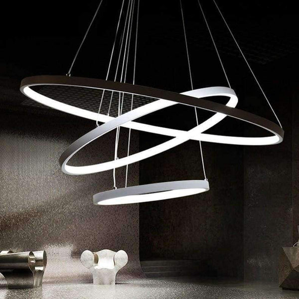 Thin Section 3/2/1 Ring Aluminum Led Ceiling Lamp Home Living Room Bedroom Study Lamp Office & Commercial Chandelier Ac110-240V