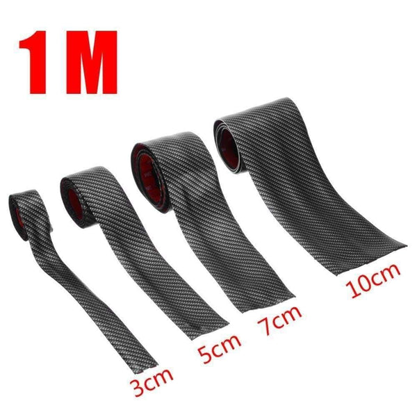 Planet Gates 1 Roll 3cm 5cm 7cm 10cm Carbon Fiber Rubber Soft Bumper Strip DIY Door Sill Protector Edge Guard Car Stickers Car Styling