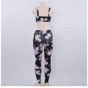 Planet Gates 1 / S Fitness Sports Bra Set Women Tracksuit Floral Gym Workout Clothes Women Jogging Yoga Set Sexy Female Running Costumes