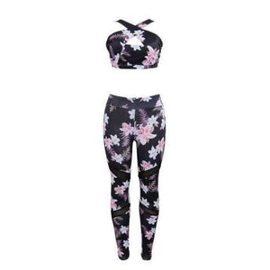 Planet Gates 1 / S Fitness Sports Bra Set Women Tracksuit Floral Gym Workout Clothes Women Jogging Yoga Set Sexy Female Running Costumes