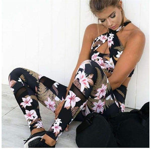 Planet Gates 1 / S Fitness Sports Bra Set Women Tracksuit Floral Gym Workout Clothes Women Jogging Yoga Set Sexy Female Running Costumes