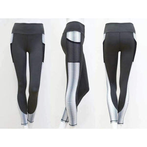 Planet Gates 1 / S New gray pocket hit color ladies leggings Gyms fitness exercise trousers breathable wicking sexy ladies slimming leggings