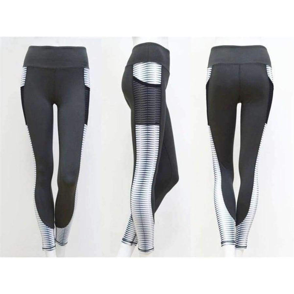 Planet Gates 1 / S New gray pocket hit color ladies leggings Gyms fitness exercise trousers breathable wicking sexy ladies slimming leggings