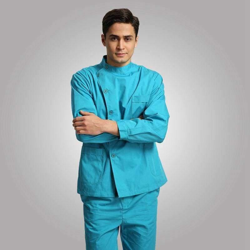Planet Gates 1 / S Nurse suit split suit long-sleeved men and women stand collar white coat long sleeve Slim oral dentistry uniforms doctor clothes