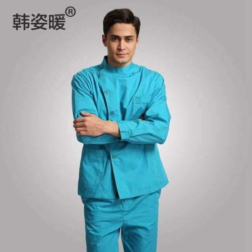 Planet Gates 1 / S Nurse suit split suit long-sleeved men and women stand collar white coat long sleeve Slim oral dentistry uniforms doctor clothes