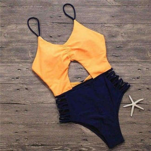 Planet Gates 1 / S Sexy Women Swimwear One Piece Swimsuit Monokini Push Up Padded High Waist Beachwear Bandage One Piece Swimwear