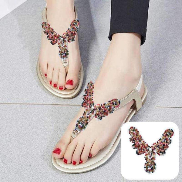 Planet Gates 1 Senza Fretta 1Pair Shoe Clip Decorations Butterfly Shaped Summer Slipper/Flip Flops/Beach Shoe Accessories for Shoe Charms 2018