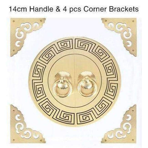 Planet Gates 1 set 1 14cm 11cm Antique Round Furniture Handle Knobs Brass Hardware Accessories Wardrobe Cupboard Cabinet Handle & Corner Brackets