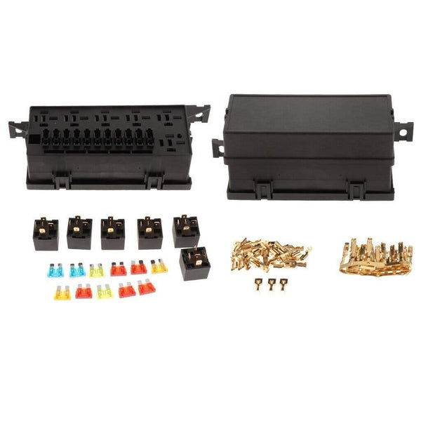 1 Set 11 Way Blade Fuse Box Car Fuse Box Holder Standard Circuit Fuse Holder Box Block