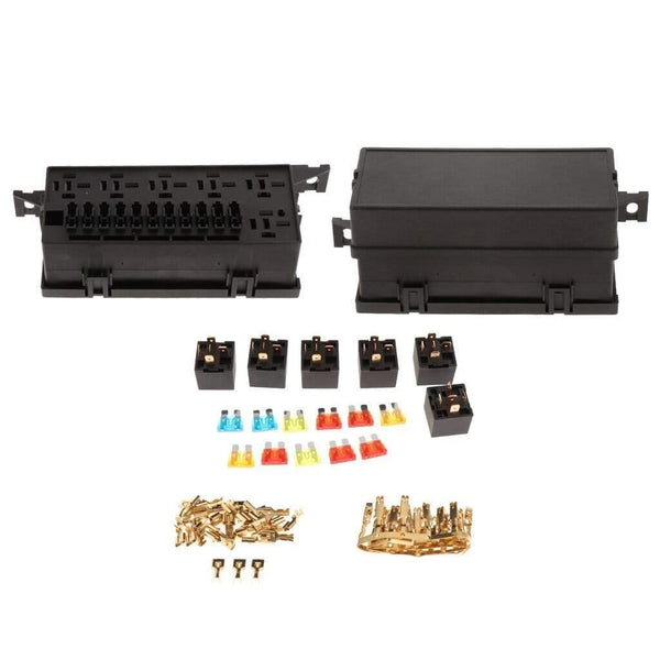 1 Set 11 Way Blade Fuse Box Car Fuse Box Holder Standard Circuit Fuse Holder Box Block