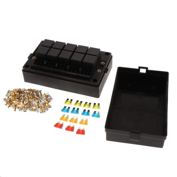 1 Set 18 Way Blade Fuse Box Car Fuse Box Holder Standard Circuit Fuse Holder Box Block
