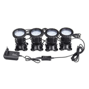 Planet Gates 1 set 4 light Waterproof  24 RGB LED Underwater Spot Light 16 color 4 modes For Swimming Pool Fountains Pond Water Garden