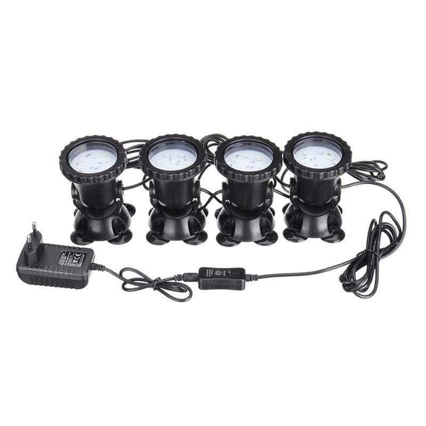 Planet Gates 1 set 4 light Waterproof  24 RGB LED Underwater Spot Light 16 color 4 modes For Swimming Pool Fountains Pond Water Garden
