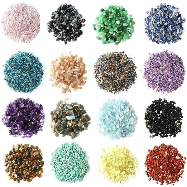 1 Set/40Pcs Natural Crystal Wishing Bottles Gemstone Natural Quartz Chip Gravel Reiki Healing Birthday Gift With a Box