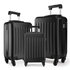 Planet Gates 1 SET BLACK / China Suitcase Rolling Hand Luggage 4 Wheels Spinner Trolley Case Carry on Travel Bag Hardside ABS 19 24 28 Inch Set Black K1872