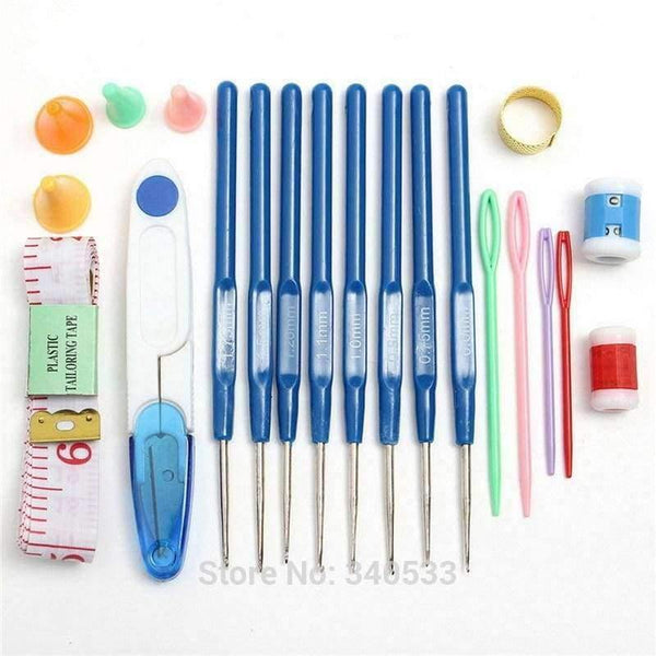 Planet Gates 1 Set Crochet Hooks Needles 16 Sizes Sewing Needles Stitches Knitting Craft Case Crochet Weaving Sewing Tools Accessory