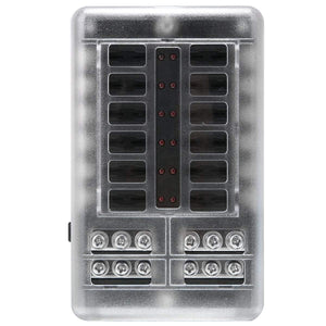 1 Set DC 32V 100A 12 Way Fuse Box Block Holder ATC ATO Blade LED Fuse Box with  Screws&Labels For Car Marine Caravan