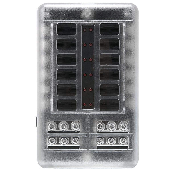 1 Set DC 32V 100A 12 Way Fuse Box Block Holder ATC ATO Blade LED Fuse Box with  Screws&Labels For Car Marine Caravan