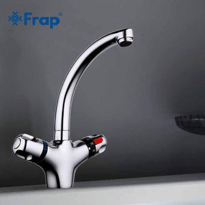 Planet Gates 1 Set Deck Mounted Brass Solid Thermostatic Basin Faucet Chrome Finished Double Handle Cold and Hot Water Mixer F1051