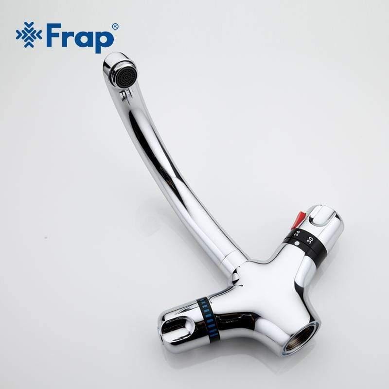 Planet Gates 1 Set Deck Mounted Brass Solid Thermostatic Basin Faucet Chrome Finished Double Handle Cold and Hot Water Mixer F1051