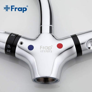 Planet Gates 1 Set Deck Mounted Brass Solid Thermostatic Basin Faucet Chrome Finished Double Handle Cold and Hot Water Mixer F1051