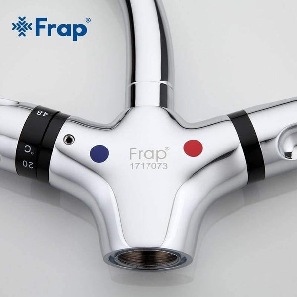 Planet Gates 1 Set Deck Mounted Brass Solid Thermostatic Basin Faucet Chrome Finished Double Handle Cold and Hot Water Mixer F1051