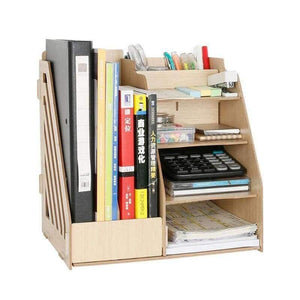Planet Gates 1 Set DIY Natural Color Wood Document Trays Desk Accessories Organizer Magazine Container School Office Supplies Desk Set Files