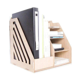 Planet Gates 1 Set DIY Natural Color Wood Document Trays Desk Accessories Organizer Magazine Container School Office Supplies Desk Set Files