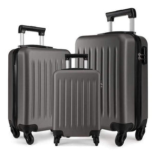 Planet Gates 1 SET GREY / China Suitcase Rolling Hand Luggage 4 Wheels Spinner Trolley Case Carry on Travel Bag Hardside ABS 19 24 28 Inch Set Black K1872