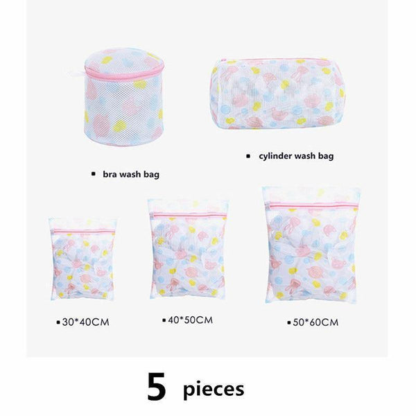 1 Set Mesh Washing Machine Laundry Bag With Multiple Style For Wahing Clothes Foldable Underwear Bra Socks Laundry Wash Bags Kit
