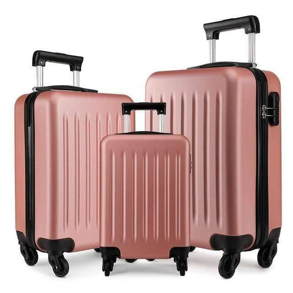 Planet Gates 1 SET NUDE / China Suitcase Rolling Hand Luggage 4 Wheels Spinner Trolley Case Carry on Travel Bag Hardside ABS 19 24 28 Inch Set Black K1872