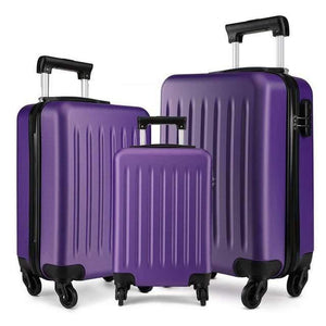 Planet Gates 1 SET PURPLE / China Suitcase Rolling Hand Luggage 4 Wheels Spinner Trolley Case Carry on Travel Bag Hardside ABS 19 24 28 Inch Set Black K1872