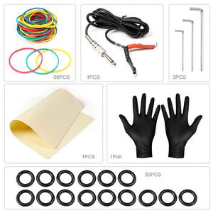 Planet Gates 1 Set Tattoo Kit 28 Inks Power Supply Needle Grips Tips Complete Tattoo Machine Set for Beginner Starter 2 Pro Machine Guns