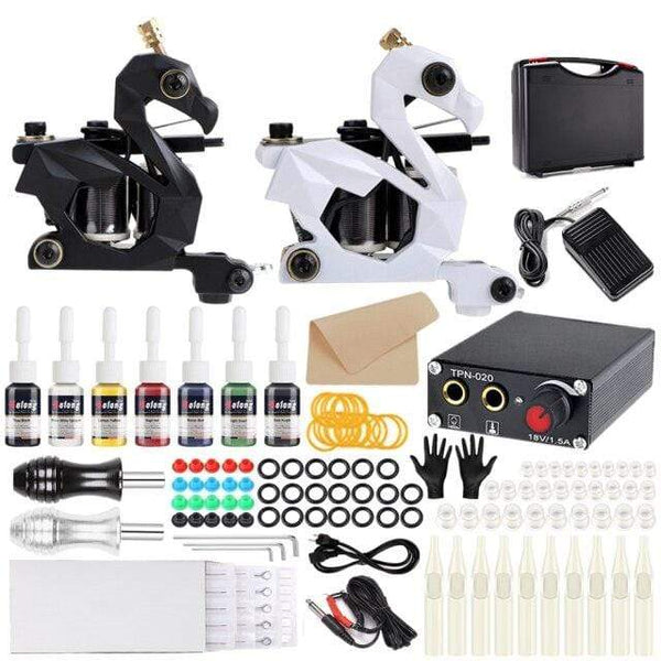 Planet Gates 1 set Tattoo Kit Coil Tattoo Machine Set Tattoo Power Supply Needles Professional Tattoo Machine Kit for Beginner Starter