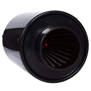Planet Gates 1 Set Universal Car 3 inch Carbon Fibre Cold Air Filter Feed Enclosed Intake Induction Pipe Hose Kit Universal