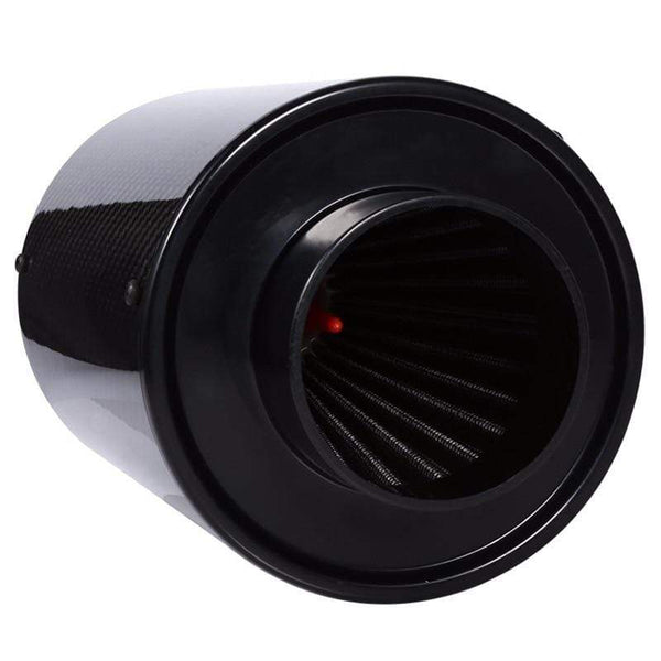 Planet Gates 1 Set Universal Car 3 inch Carbon Fibre Cold Air Filter Feed Enclosed Intake Induction Pipe Hose Kit Universal