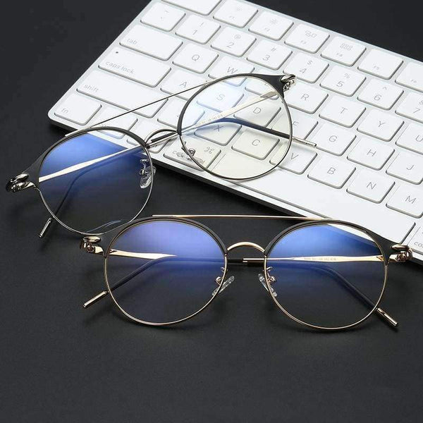 Planet Gates 1 VCKA 2018 New Fashion Women Mens Computer Goggles Retro Metal Blue Light Blocking Glasses Round Gaming Glasses UV400 Eyewear