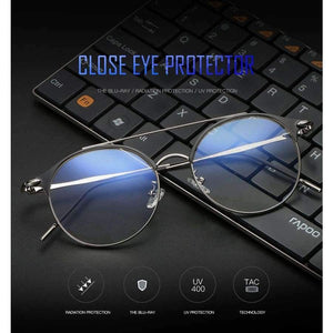 Planet Gates 1 VCKA 2018 New Fashion Women Mens Computer Goggles Retro Metal Blue Light Blocking Glasses Round Gaming Glasses UV400 Eyewear