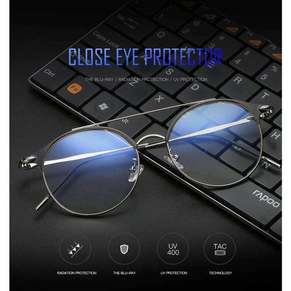 Planet Gates 1 VCKA 2018 New Fashion Women Mens Computer Goggles Retro Metal Blue Light Blocking Glasses Round Gaming Glasses UV400 Eyewear