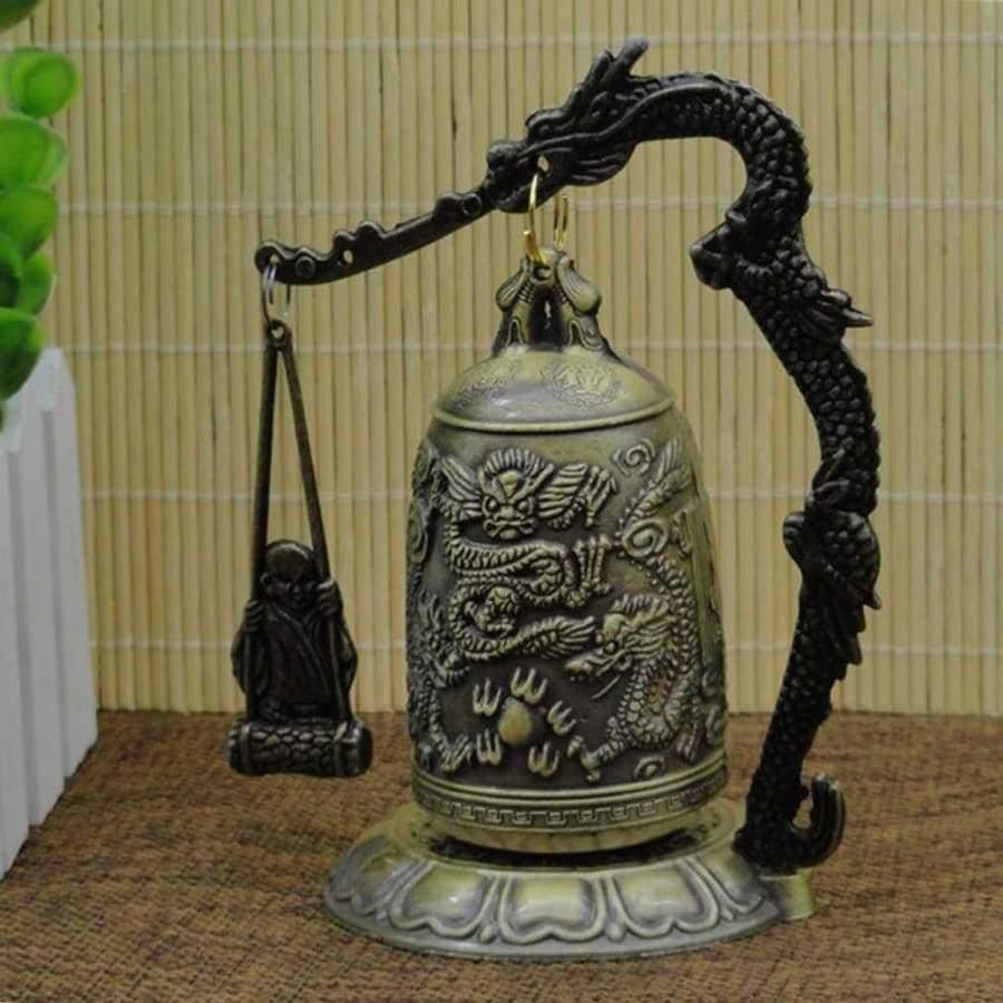 Planet Gates 1 Vintage Dragon Bell Hang Decoration Buddhist Bell Ornament Good Luck Bell Bronze Lock Monk Home Office Decoration Artwork Hot