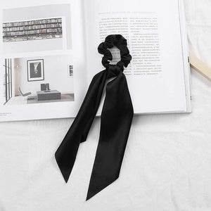 Women Streamers Scrunchies Polka Dot Floral Print Elastic Bow Hair Rope Girl Hair Ties Korean Sweet Hair Accessories Headwear